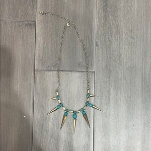 Turquoise Spike Statement Necklace - Women Jewelry